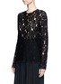 Front View - Click To Enlarge - MS MIN - Floral lace wool blend top