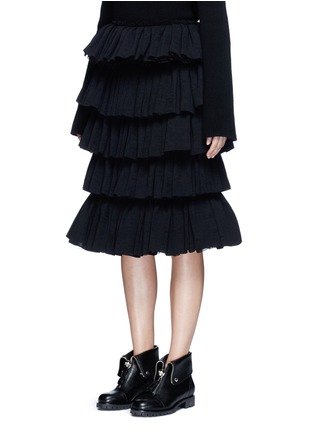 Front View - Click To Enlarge - MS MIN - Tiered ruffle plissé skirt