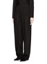 Front View - Click To Enlarge - MS MIN - Pleated front sheer wide leg pants