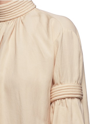 Detail View - Click To Enlarge - MS MIN - Piped panel linen blend twill dress