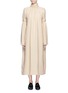 Main View - Click To Enlarge - MS MIN - Piped panel linen blend twill dress
