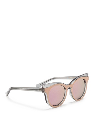 Figure View - Click To Enlarge - SELF-PORTRAIT - x Le Specs 'Edition Four' frosted acetate round mirror sunglasses
