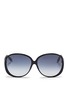 Main View - Click To Enlarge - VICTORIA BECKHAM - 'Large Fine Oval' acetate oversize sunglasses