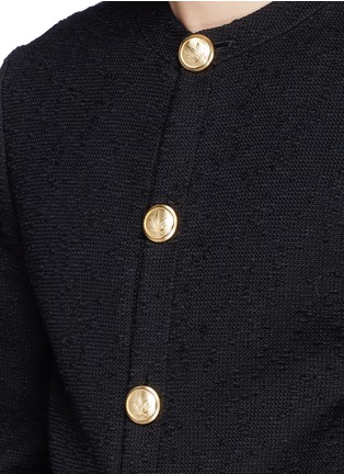 Detail View - Click To Enlarge - PALM ANGELS - 'Coco' hemp leaf button jacket