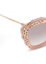 Detail View - Click To Enlarge - MIU MIU - 'Noir' strass leather inlay acetate metal sunglasses
