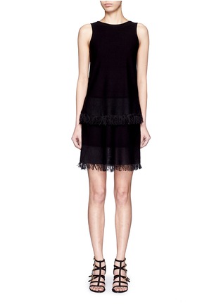 Main View - Click To Enlarge - THEORY - 'Jurinzi' tiered fringe knit dress