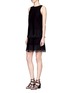 Figure View - Click To Enlarge - THEORY - 'Jurinzi' tiered fringe knit dress