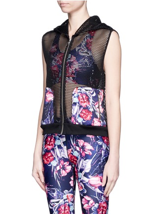 Front View - Click To Enlarge - WE ARE HANDSOME - 'Eden' print active mesh hooded vest