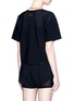 Back View - Click To Enlarge - MONREAL - Perforated cropped boxy T-shirt