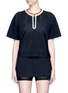 Main View - Click To Enlarge - MONREAL - Perforated cropped boxy T-shirt