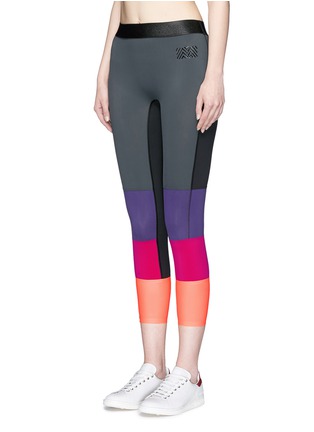 Front View - Click To Enlarge - MONREAL - 'Spectrum' colourblock performance jersey leggings