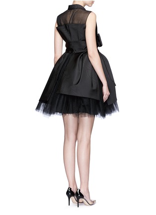 Back View - Click To Enlarge - DELPOZO - Sash bow layered tulle dress