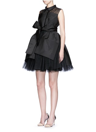 Figure View - Click To Enlarge - DELPOZO - Sash bow layered tulle dress