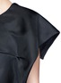 Detail View - Click To Enlarge - DELPOZO - Foldover square sleeve silk gazar cropped top