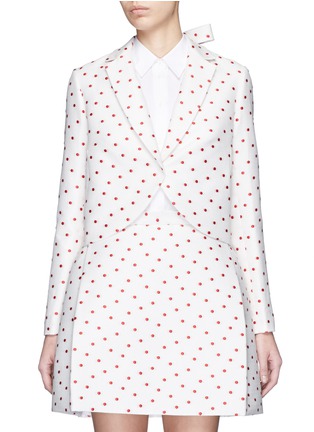 Main View - Click To Enlarge - DELPOZO - Bow tie back polka dot jacquard cropped jacket