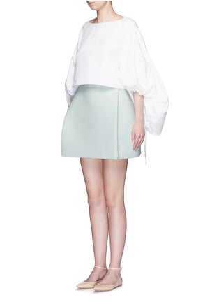 Figure View - Click To Enlarge - DELPOZO - Jute-silk mini bell skirt
