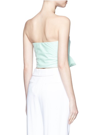 Back View - Click To Enlarge - DELPOZO - Bow front cotton poplin cropped bustier