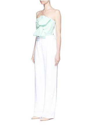 Figure View - Click To Enlarge - DELPOZO - Bow front cotton poplin cropped bustier