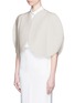 Front View - Click To Enlarge - DELPOZO - Jute-silk cropped circular jacket