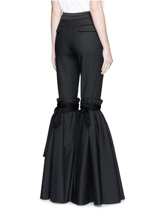 Back View - Click To Enlarge - ELLERY - 'Rockface' drawstring overlay wide flare pants