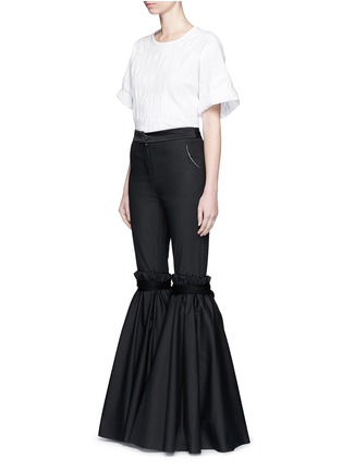 Figure View - Click To Enlarge - ELLERY - 'Rockface' drawstring overlay wide flare pants