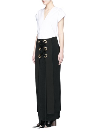Figure View - Click To Enlarge - ELLERY - 'Pont Neuf' lace-up satin crepe maxi skirt