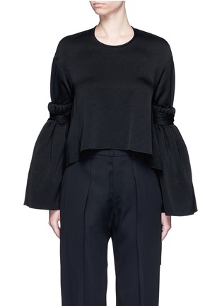 Main View - Click To Enlarge - ELLERY - 'Mountainous' cone sleeve crepe cropped top