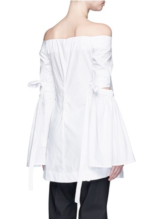 Back View - Click To Enlarge - ELLERY - 'Cyril' cutout cone sleeve off-shoulder cotton poplin top