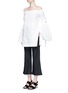 Figure View - Click To Enlarge - ELLERY - 'Cyril' cutout cone sleeve off-shoulder cotton poplin top