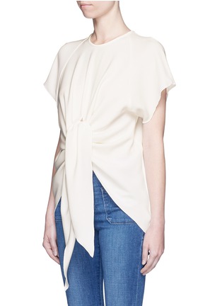 Front View - Click To Enlarge - ELLERY - 'Kitty' tie front crepe top