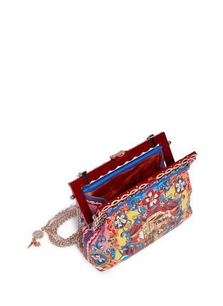 Detail View - Click To Enlarge - - - 'Vanda' Carretto Siciliano print leather clutch