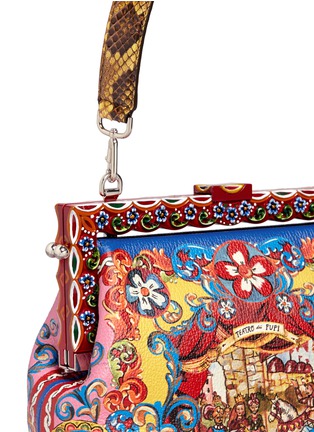 Detail View - Click To Enlarge - - - 'Vanda' Carretto Siciliano print leather clutch