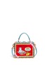 Back View - Click To Enlarge - - - 'Dolce Box' python trim floral relief bag