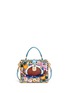 Main View - Click To Enlarge - - - 'Dolce Box' python trim floral relief bag