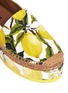 Detail View - Click To Enlarge - - - Lemon print brocade flatform espadrille slip-ons