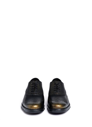 Front View - Click To Enlarge - COLE HAAN - 'ZeroGrand' wingtip brogue saffiano leather Oxfords