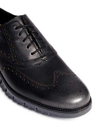 Detail View - Click To Enlarge - COLE HAAN - 'ZeroGrand' wingtip brogue saffiano leather Oxfords