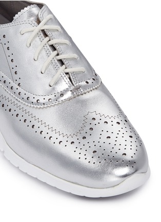 Detail View - Click To Enlarge - COLE HAAN - 'ZerøGrand Wing' metallic leather Oxfords