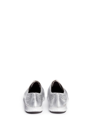Back View - Click To Enlarge - COLE HAAN - 'ZerøGrand Wing' metallic leather Oxfords