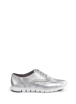 Main View - Click To Enlarge - COLE HAAN - 'ZerøGrand Wing' metallic leather Oxfords