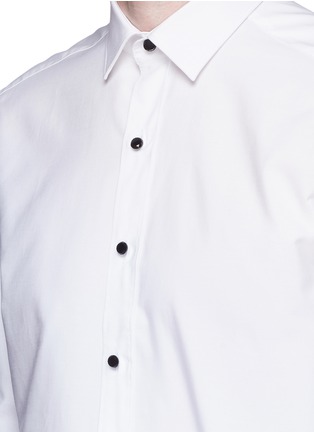 Detail View - Click To Enlarge - LANVIN - Glass crystal button tuxedo shirt