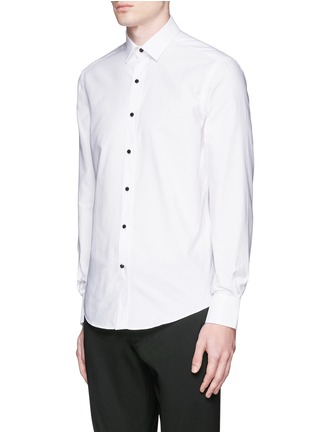 Front View - Click To Enlarge - LANVIN - Glass crystal button tuxedo shirt