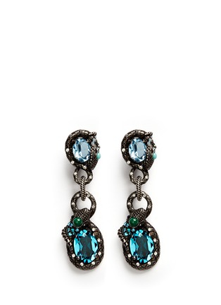 Main View - Click To Enlarge - LANVIN - 'Lucrezia' glass stone pewter clip earrings