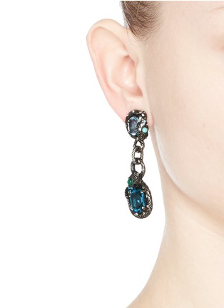 Figure View - Click To Enlarge - LANVIN - 'Lucrezia' glass stone pewter clip earrings