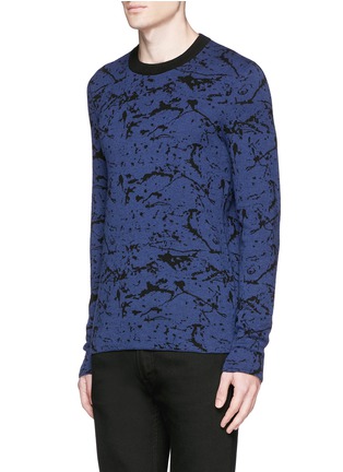 Front View - Click To Enlarge - LANVIN - Reversible splash jacquard cotton-wool sweater