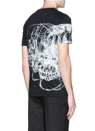 Back View - Click To Enlarge - ALEXANDER MCQUEEN - Skull sketch print T-shirt