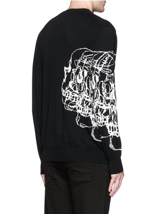 Back View - Click To Enlarge - ALEXANDER MCQUEEN - Skull sketch intarsia wool-cashmere sweater