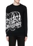Main View - Click To Enlarge - ALEXANDER MCQUEEN - Skull sketch intarsia wool-cashmere sweater