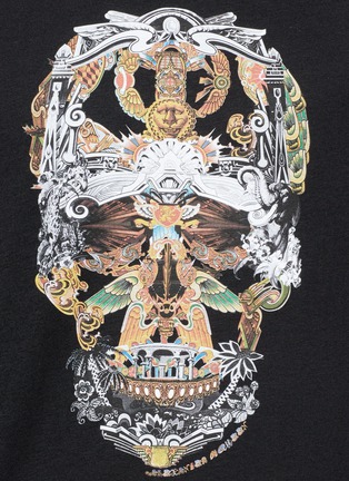 Detail View - Click To Enlarge - ALEXANDER MCQUEEN - Collage skull print mock raglan T-shirt