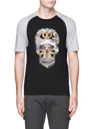 Main View - Click To Enlarge - ALEXANDER MCQUEEN - Collage skull print mock raglan T-shirt